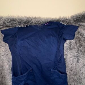 Navy Blue Scrub Top